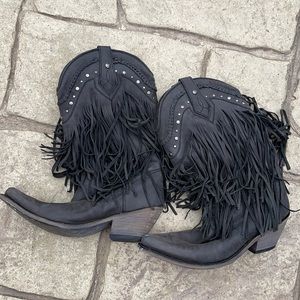 Liberty black fringe boots LB 71124